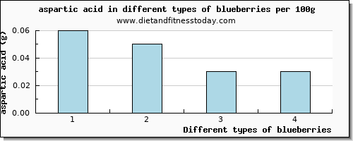 blueberries aspartic acid per 100g